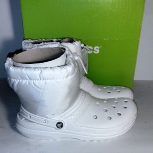 Crocs Classic Lined Neo Puff Boots White Men Size 12